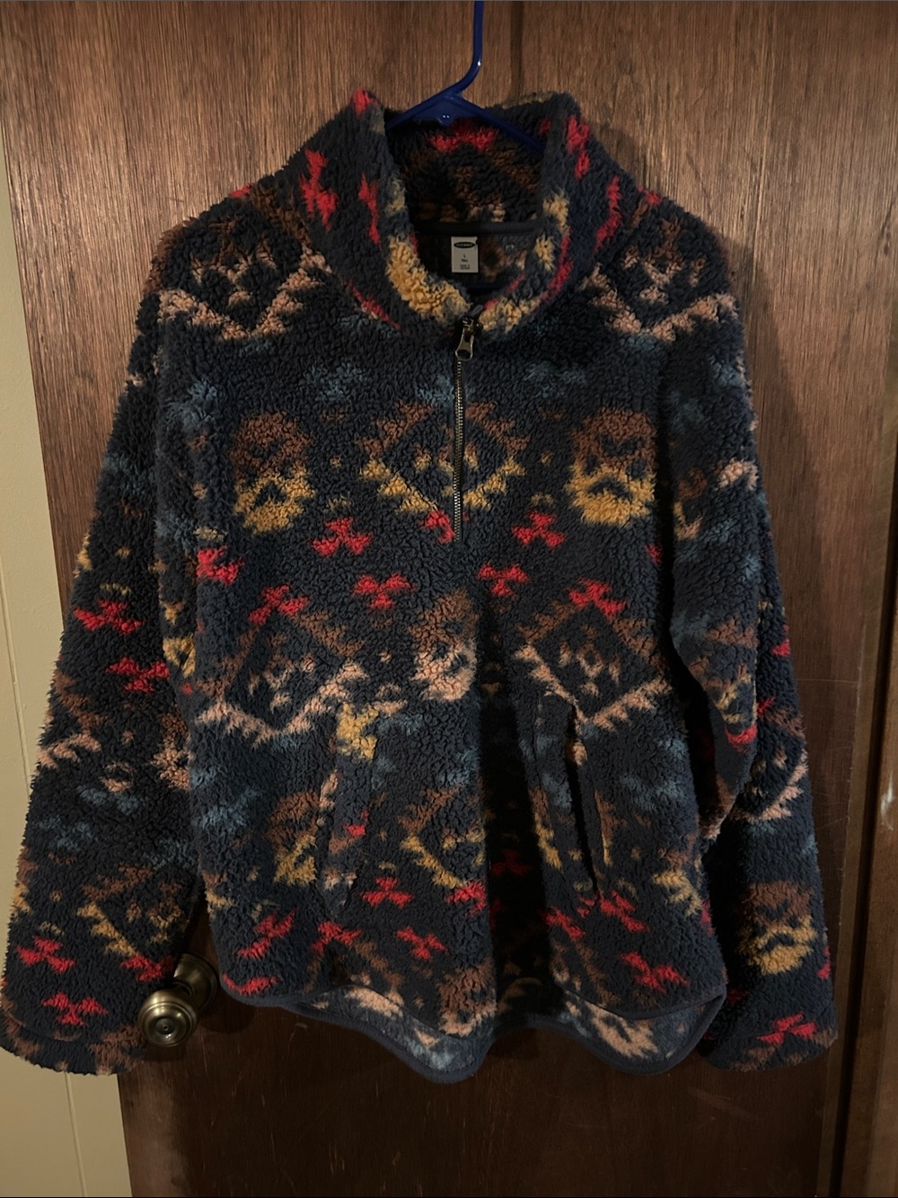Old navy Women's Patterned Sherpa Half-Zip Jacket